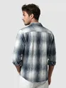 Blue Frayed Check Shirt