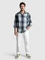 Blue Frayed Check Shirt