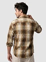 Brown Frayed Check Shirt