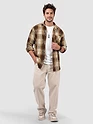Brown Frayed Check Shirt