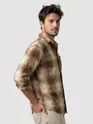 Brown Frayed Check Shirt