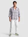 Lilac Frayed Check Shirt
