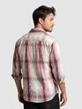 Pink Frayed Check Shirt