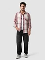 Pink Frayed Check Shirt