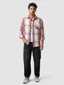Pink Frayed Check Shirt
