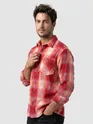 Red Frayed Check Shirt