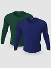 Pack of 2-Full Sleeve T-shirt Combo Bottle Green And Navy Blue