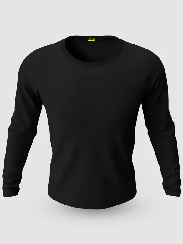 Pack of 2-Plain Full Sleeve T-shirt Combo Space Grey And Black