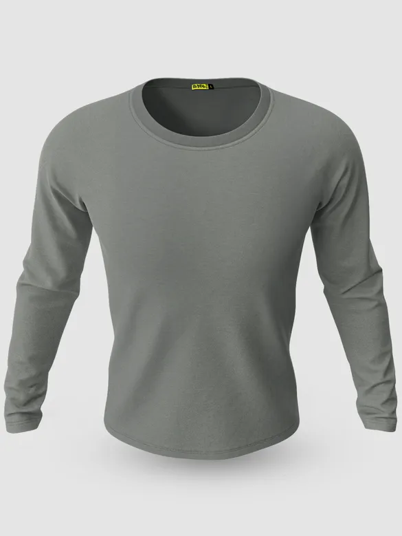 Pack of 2-Plain Full Sleeve T-shirt Combo Space Grey And Black