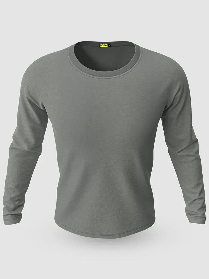 Pack of 2-Plain Full Sleeve T-shirt Combo Space Grey And Burgundy