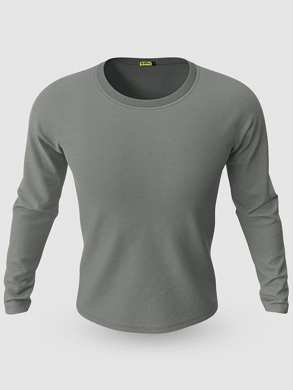 Pack of 2-Plain Full Sleeve T-shirt Combo Space Grey And Navy Blue