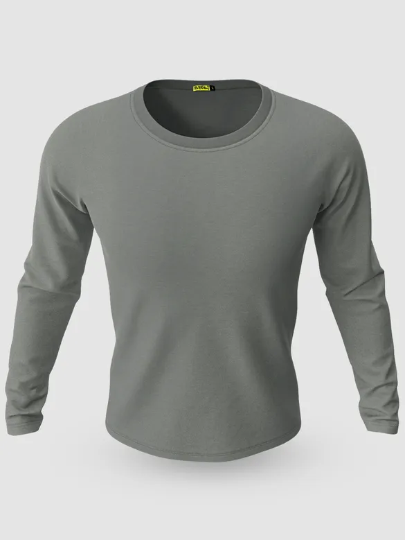 Pack of 2-Plain Full Sleeve T-shirt Combo Space Grey And Navy Blue