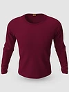 Pack of 2-Plain Full Sleeve T-shirt Combo White And Burgundy