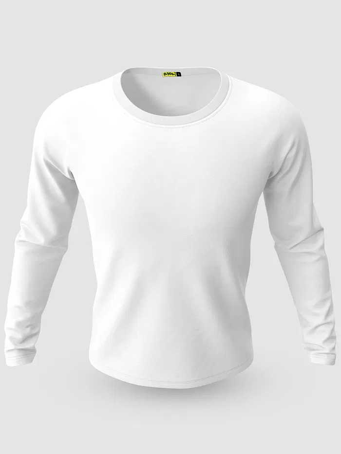 Pack of 2-Plain Full Sleeve T-shirt Combo White And Space Grey