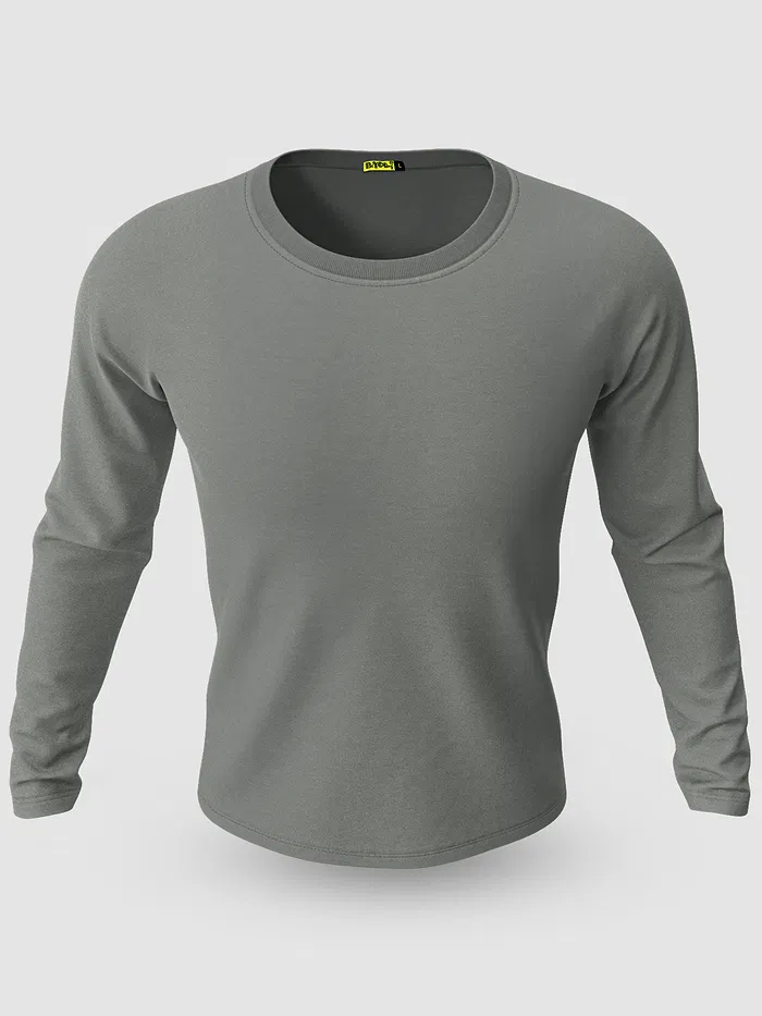 Pack of 3 Plain Full Sleeve T-shirt Black White And Grey
