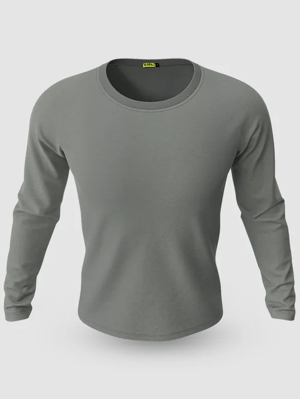 Pack of 3 Plain Full Sleeve T-shirt Black White And Grey