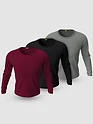 Pack of - 3 Plain Full Sleeve T-shirt Combo Black,Burgundy,Space Grey