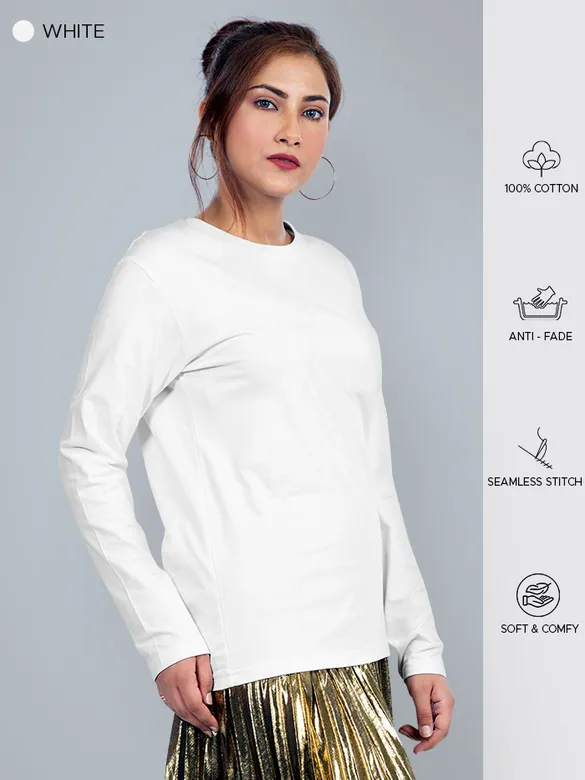 Pick Any 2 - Women Plain Full Sleeve T-shirt Combo