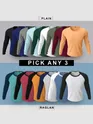 Pick Any- 3 All Full Sleeves T-shirt Combo