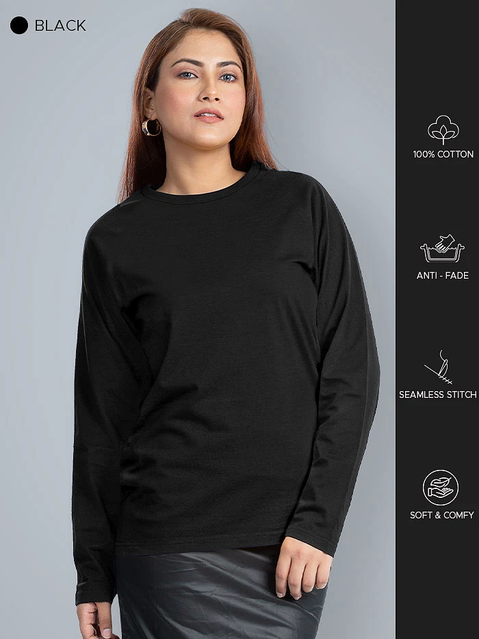 Pick Any 3 - Women Plain Full Sleeve T-shirt Combo
