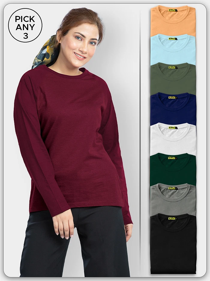 full sleeves tshirts for women, 