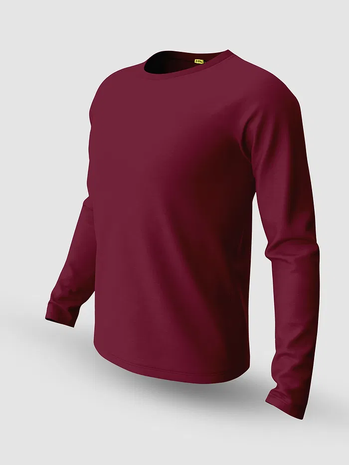 Plain Burgundy Full Sleeves T-shirts