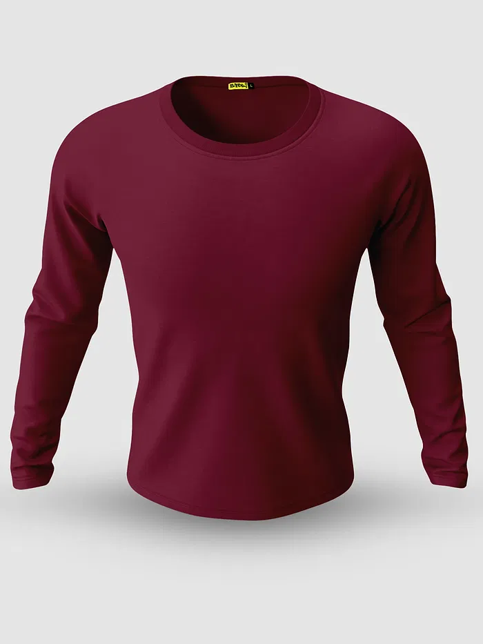 Plain Burgundy Full Sleeves T-shirts