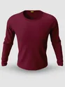Plain Burgundy Full Sleeves T-shirt