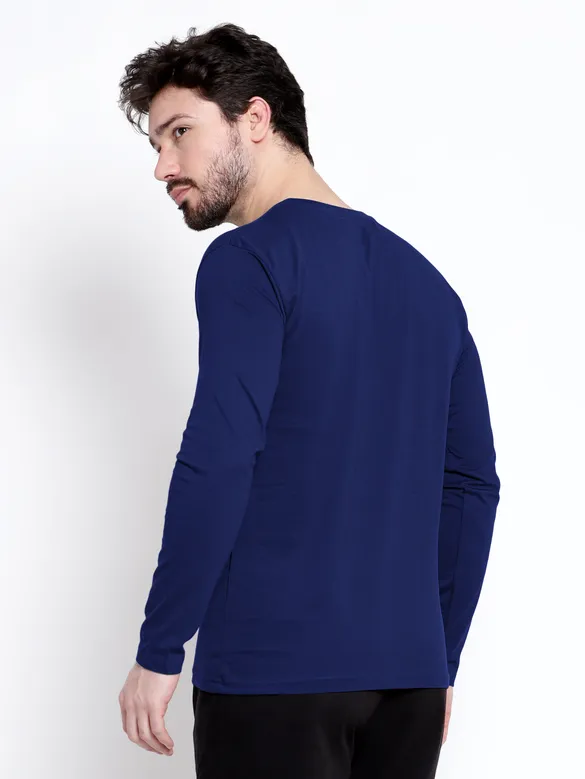 Plain Navy Blue Full Sleeves T-shirts