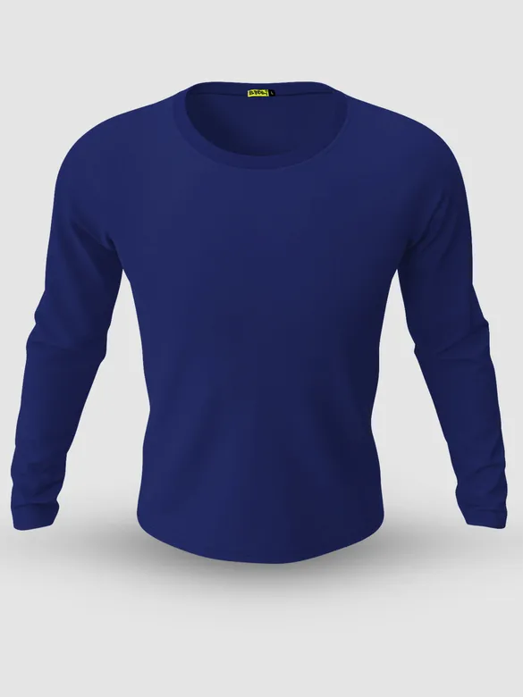 Plain Navy Blue Full Sleeves T-shirts