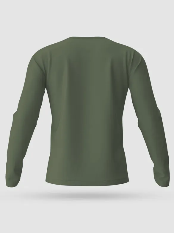 Plain Olive Green Full Sleeves T-shirts