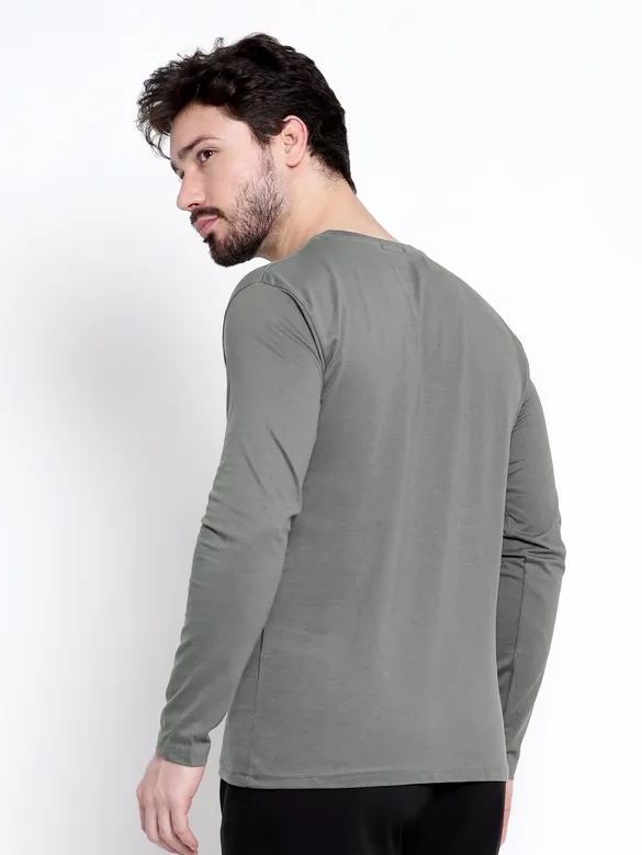 Plain Space Grey Full Sleeves T-shirts