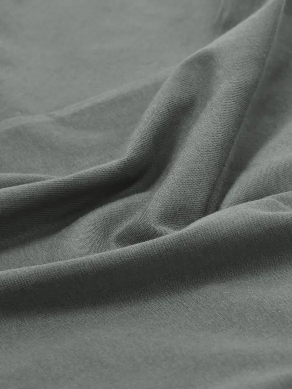 Plain Space Grey Full Sleeves T-shirt