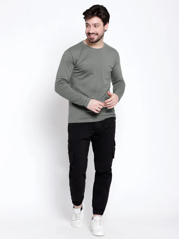 Plain Space Grey Full Sleeves T-shirts