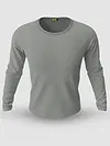 Plain Space Grey Full Sleeves T-shirt