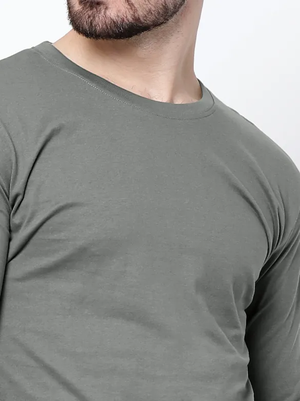 Plain Space Grey Full Sleeves T-shirts