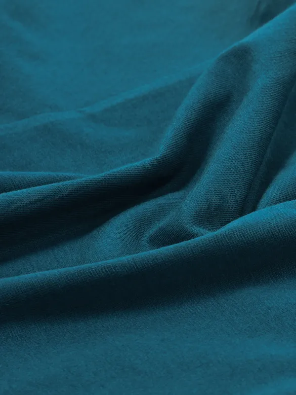 Plain Teal Blue Full Sleeves T-shirt