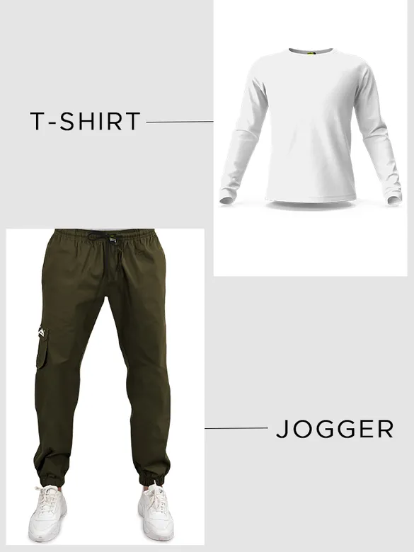 Full Sleeves T-shirt + Jogger Combo Set