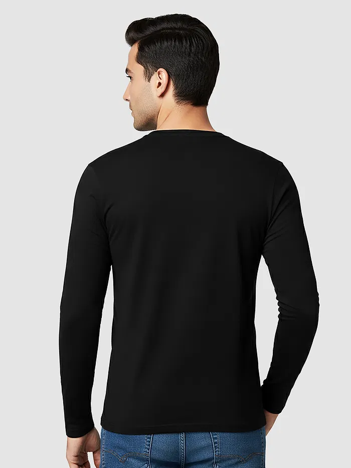Plain Black Full Sleeves T-shirt