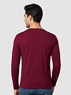 Plain Burgundy Full Sleeves T-shirt