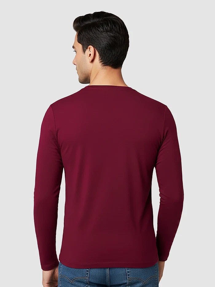 Plain Burgundy Full Sleeves T-shirt