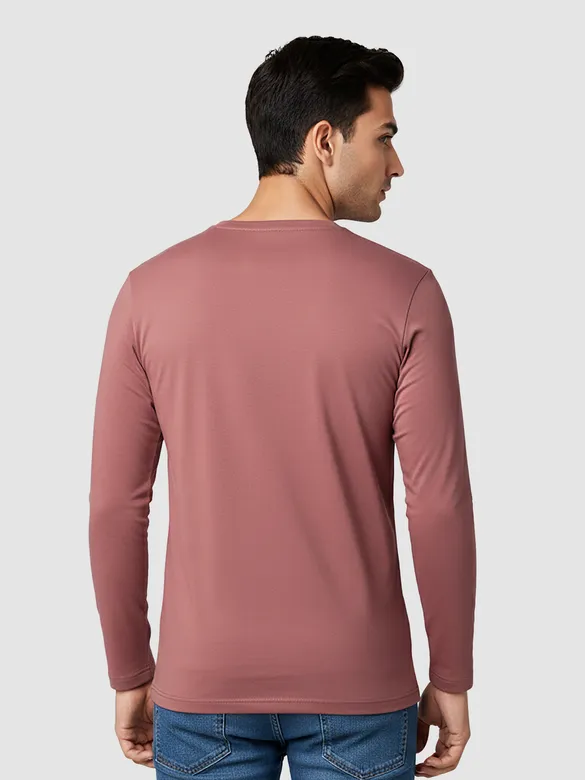Plain Mauve Glow Full Sleeves T-shirt