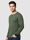 Plain Olive Green Full Sleeves T-shirt