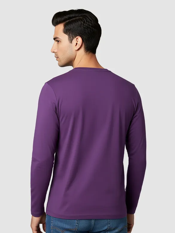 Plain Violet Full Sleeves T-shirt