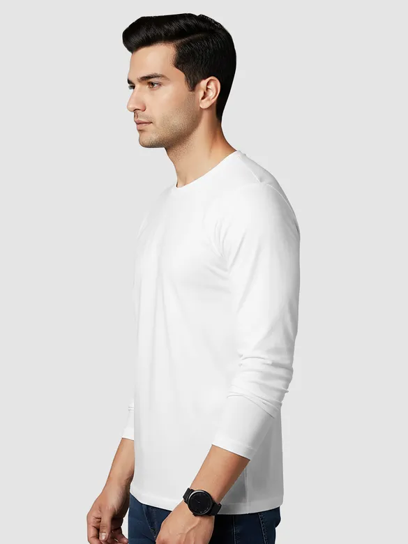 Plain White Full Sleeves T-shirt