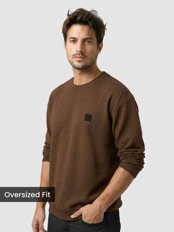 Brown Recycled Ottoman Oversized T-shirt