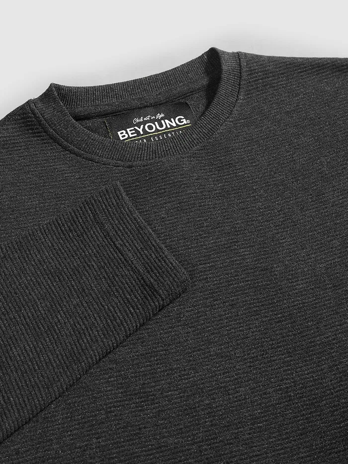 Charcoal Black Recycled Ottoman Oversized T-shirt