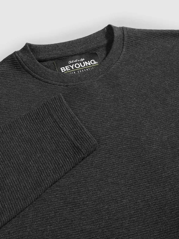 Charcoal Black Recycled Ottoman Oversized T-shirt