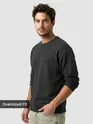 Charcoal Black Recycled Ottoman Oversized T-shirt