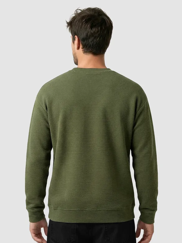 Dark Olive Recycled Ottoman Oversized T-shirt